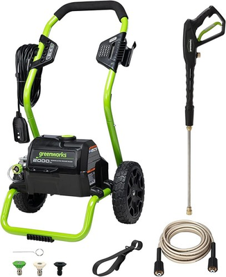 #ad Greenworks 2000 PSI Electric Pressure Washer 20Ft Hose 35 Ft Cord 3 Nozzles $169.99