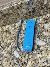 Nintendo Wii U Official Wii Remote Motion Plus Blue OEM RVL-036 Tested Working