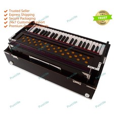 Portable 3.5 Octave 9 Stopper Laying Style Harmonium Baja With Padded Bag