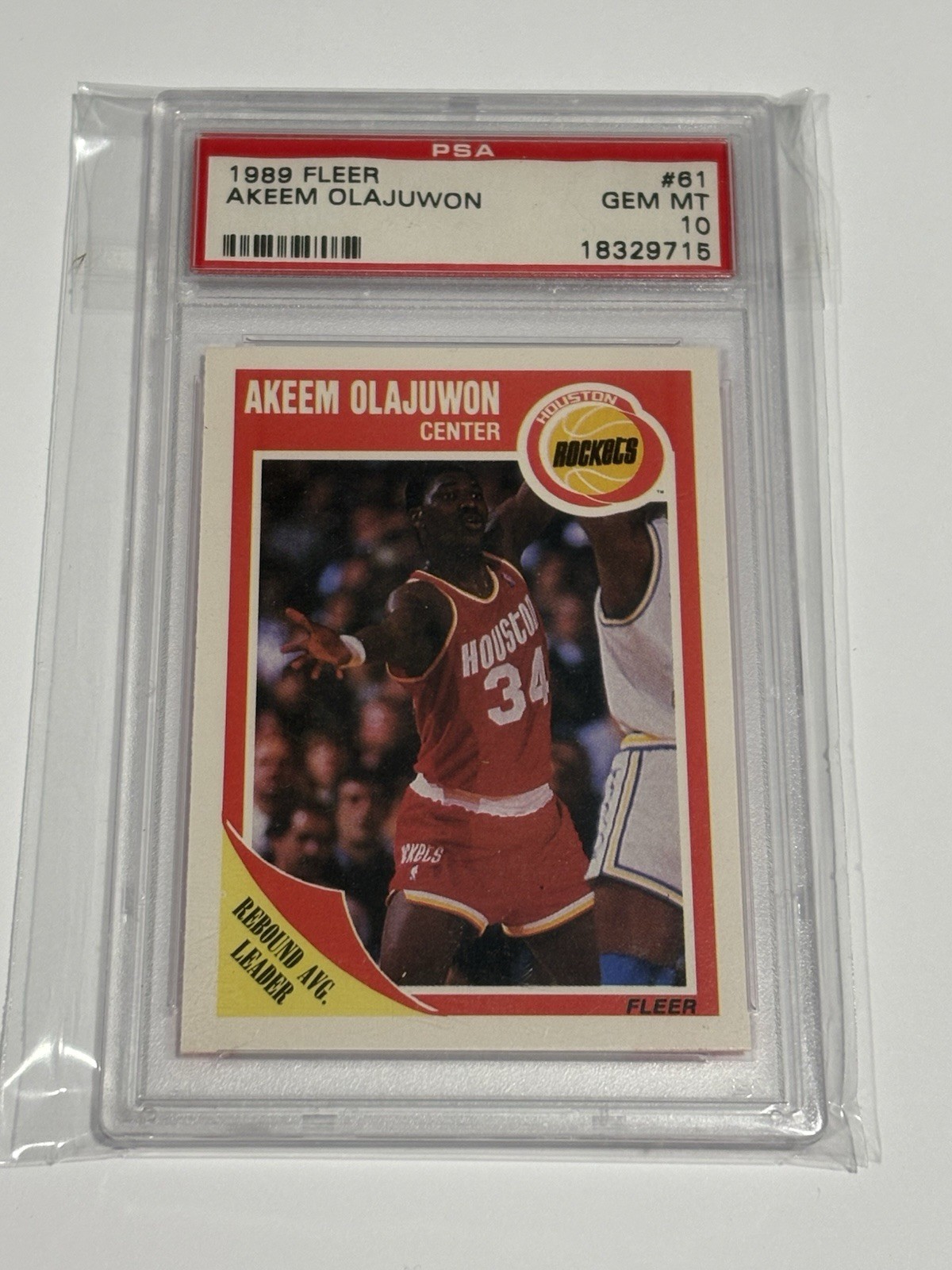 1989 Fleer Basketball Akeem Olajuwon #61 PSA 10