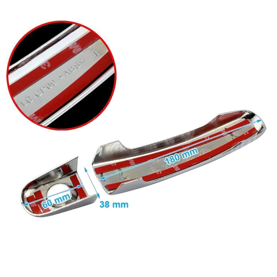 Cubierta de manija de puerta de terreno cromada con 4 orificios inteligentes para Chevy Equinox 2018-2023 GMC Foto 2 de 4