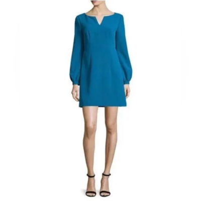 Milly Aqua Blue V Neck Long Sleeve Dress Sz 14 | eBay Milly Aqua Blue V Neck Long Sleeve Dress Sz 14 | eBay