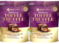 2 Packs Member's Mark Milk Chocolate Toffee Truffle with Sea Salt 19oz Each Pack