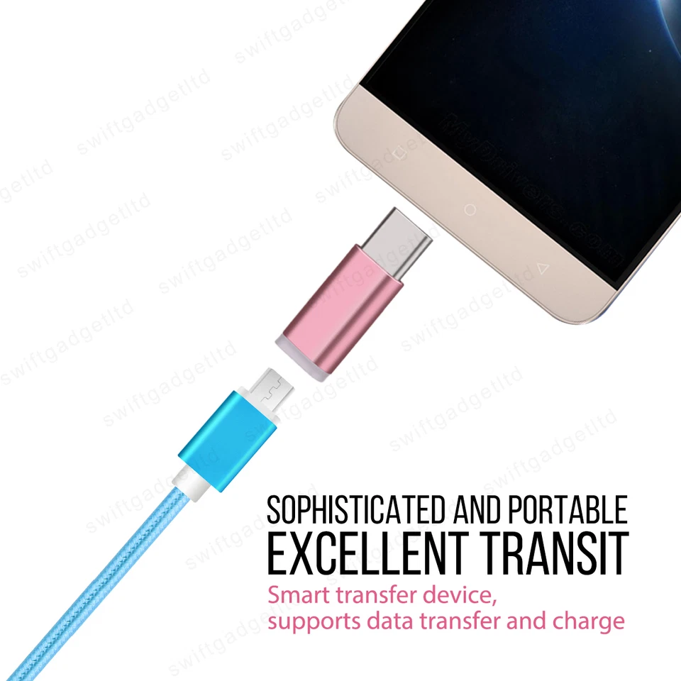 Micro USB Female to Type C Adapter Converter for Samsung Galaxy S22 S21 S20 S10 - Image 2 of 4