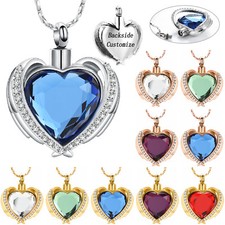 Crtstal Heart Cremation Urn Pendant Memory Necklace for Cremation Ashes Jewelry