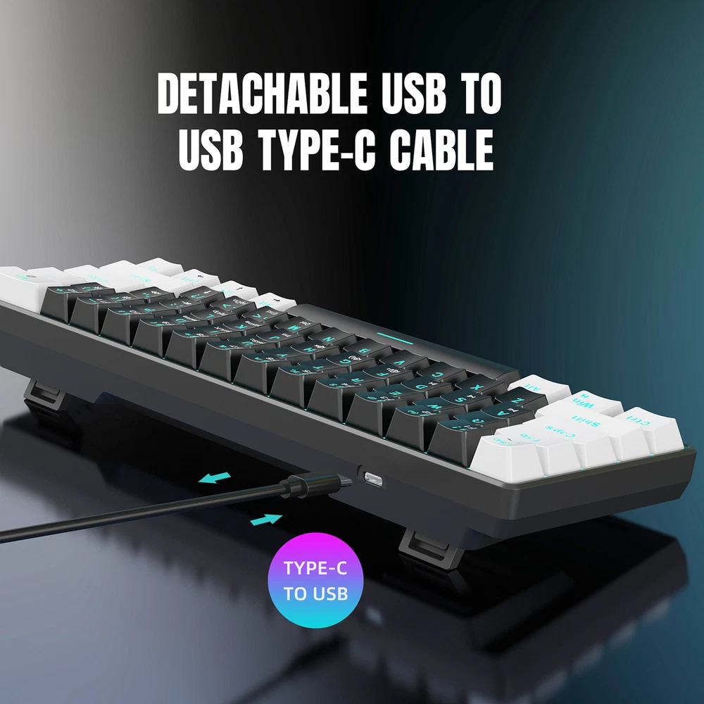 V900 61-Key Mechanical Gaming Keyboard with High-Quality D2W3 Switches