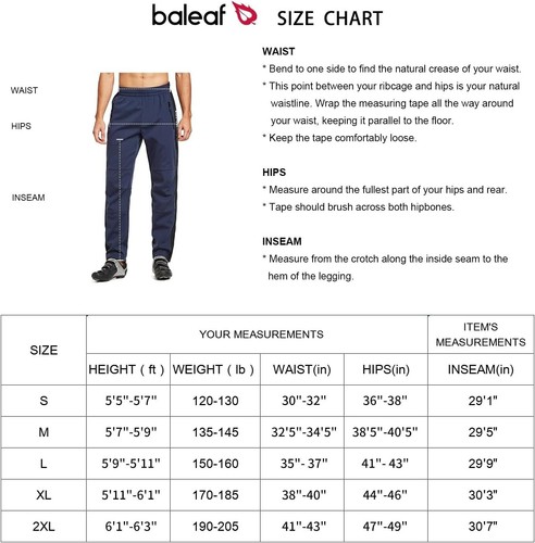 BALEAF Herren Fahrradhose Thermo Fleece Radhose Wasserdicht Winddicht Softshe... - Bild 7 von 8