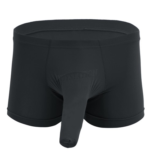 Men Pouch Boxer Briefs Shorts Long Sheath Sleeve Underwear Lingerie Underpants - Picture 3 of 11