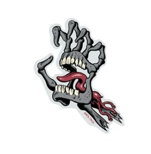 4.77" Santa Cruz Screaming Bone Hand  Skateboard Surf Punk Sticker Decal New