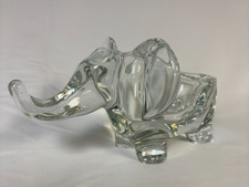 Signed Art Vannes Crystal Art Glass Elephant Succulent Planter Made in France