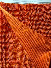GRACE GRANDE 2 PCS SET ORANGE CHENILLE 100% POLYESTER CARPET,BATH RUG,FLOOR MAT