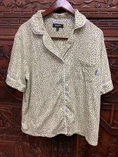 New DKNY Women Short Sleeve Knit Pajama Top, Yellow/Lime, X-Large