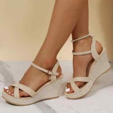 Fashion Women's Wedge-heeled Platform Sandals High Heels Pumps Party Shoes