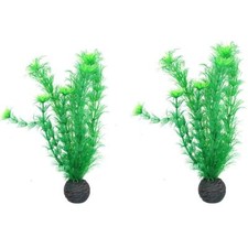 Aquatic Aquarium Fish Tank Self Sinking Medium Silk Plant H-20cm No4 2PK