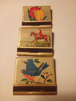 1955 OHIO BLUE TIP LOGO MATCHES 3 DIFFERENT GREAT FOR ANY VINTAGE COLLECTION!
