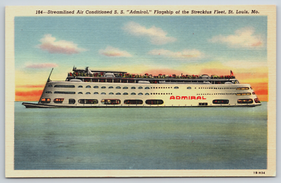 #ad #ad Postcard SS Admiral Steamer Streckfus Fleet St Louis Missouri MO Unposted $6.50