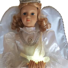 28" Holiday Living Angel w/Dove Animated Lights Up & Moves w/Power Adapter & Box
