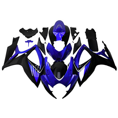Injection Blue Black Fairing Kit for 2006 2007 Suzuki GSXR600 GSXR750 Bodywork