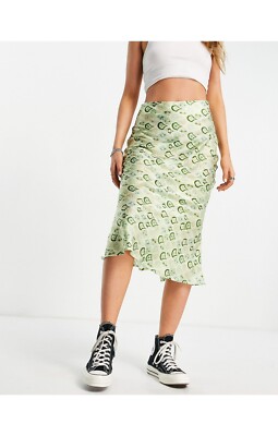 slim fit dress slacks Never Fully Dressed Green and Pink Lace Lily Skirt US 2 Womens