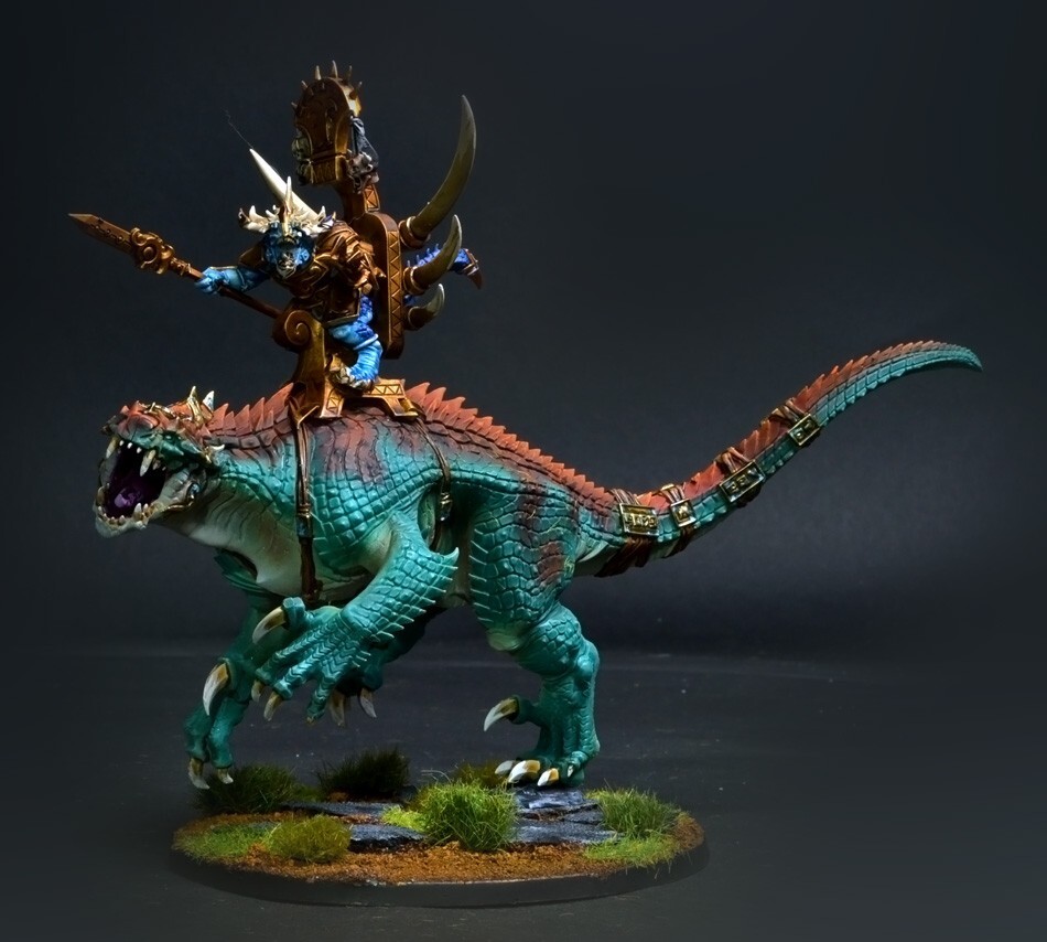 Saurus Oldblood On Carnosaur Seraphon Lizardmen ** COMMISSION
