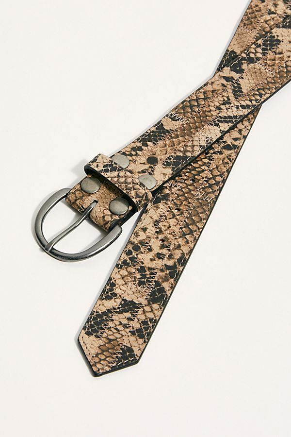 BELT FREE PEOPLE M/L SNAKE EMBOSSED LEATHER NATURAL HUES  display picture 1