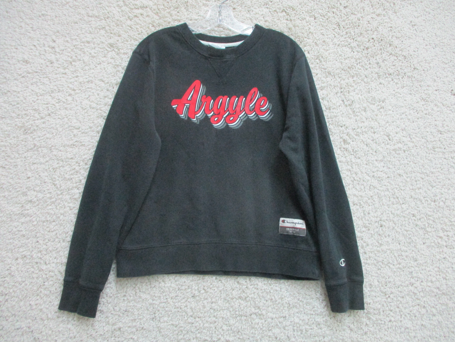 Champion Argyle Texas Sweater Medium Adult Black Pullover Casual Modern Womens M