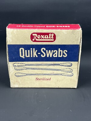 VINTAGE Rexall Quik Swabs Original Box  Q-Tips BOX Only  See Photos
