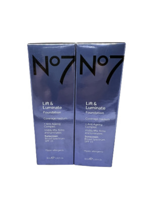 no7 foundation lift and luminate hazelnut 30ml x 2 