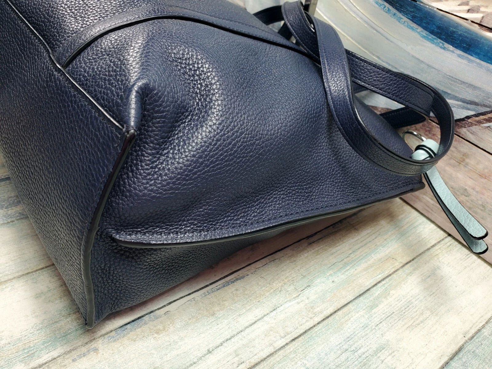 Coach May Borsa grande in pelle di ciottoli a mezzanotte 1573 usata in ottime condizioni