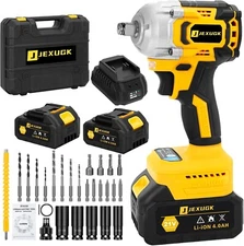 21V Compact Cordless Impact Wrench Set, 1/2" 450Ft-lbs Power Impact Gun Kit