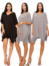 Two-Piece Short Set Oversized Top Spandex Shorts Top with Side Slits