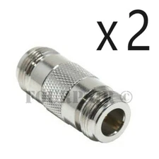 2 Pack Lot N-Type Double Female Jack Coupler RF Antenna Adapter Barrel Connector