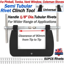 For Pinball Tonka Vent Window Riveter Tool Kit 1/8" SEMITUBULAR RIVETS Fixt Dies