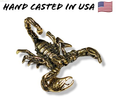 Scorpion Zodiac Sine Brass Handmade Figurine Insect Animal Charm Sculpture