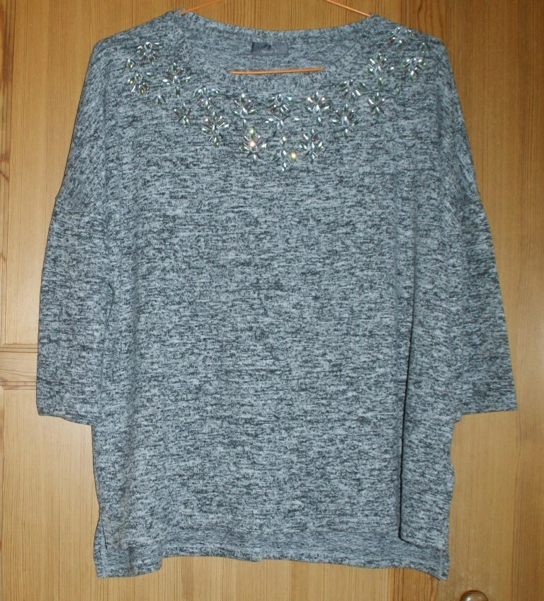 TUNIQUE TEE SHIRT Marque YESSICA C.A Taille L 44 Gris chiné - Manches 3/4 - Photo 2/4