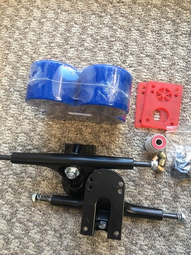 Longboard Wheels & Trucks Bundle180mm Trucks 70mm 78a Wheels Bearings A 7 - Picture 2 of 4