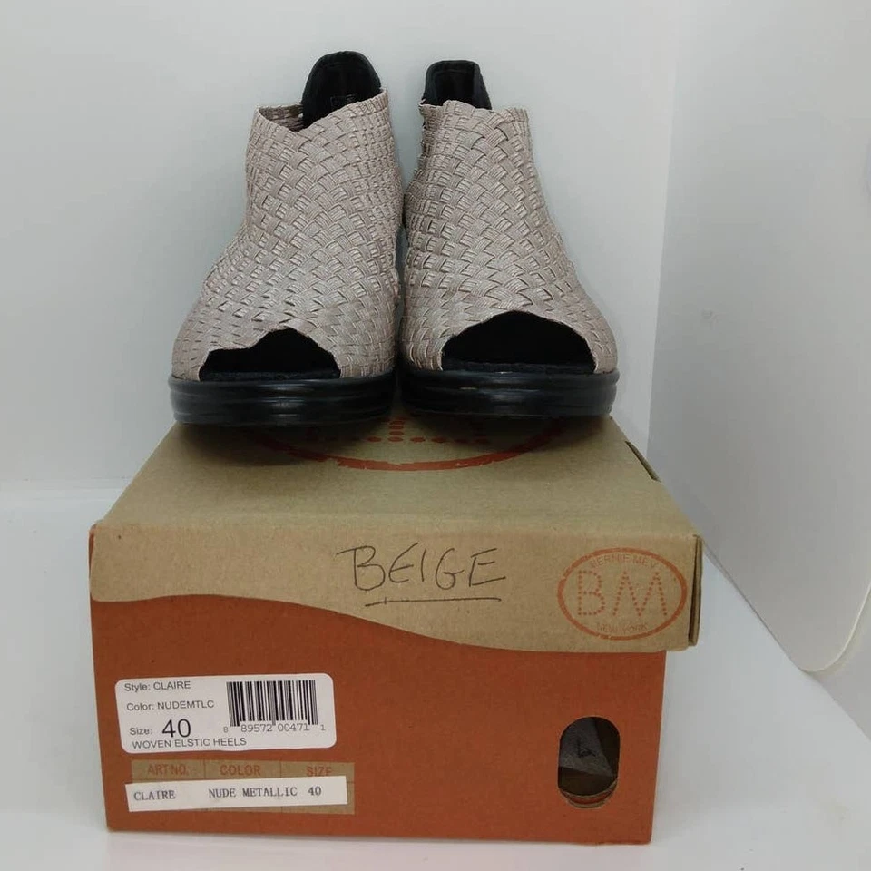 Tacones Bernie Mev NY Rosa Plata Puntera Abierta - Talla 9 Foto 2 de 4