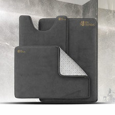 Memory Foam Bath Mat Set 3 Piece Bathroom Rugs Small Large