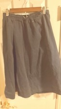 VINTAGE 80s 90s Lands End Navy Blue Skirt Size 14 Charter Collection
