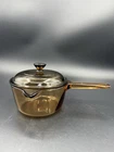 Corning Pyrex Vision Amber 1 Quart 1l Saucepan w/ Pour Spout & V1C Lid