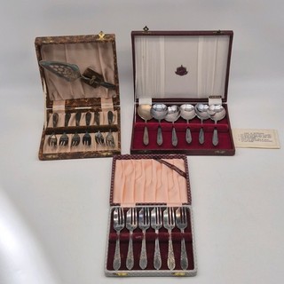 Vintage EPNS Silver Plate Cutlery Sets Yeoman Angora Rodd FY#8602
