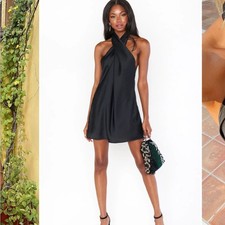 Show Me Your MuMu Black Halter Mini Dress