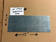 16 Gauge 0.060  Thick Galvanized Steel Sheet Metal 6  x 15  - New