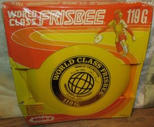 1978 WHAM-O NO. 170 YELLOW 119G WORLD CLASS FRISBEE FLYING DISC, NOS, NEW IN BOX