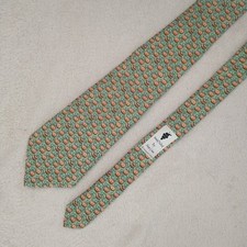 Vineyard Vines Necktie Tie Youth Boy Silk Green Orange Pumpkin Halloween Fall49"