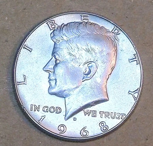 1968 D Kennedy Half Dollar Uncirculated .40% Silver Coin