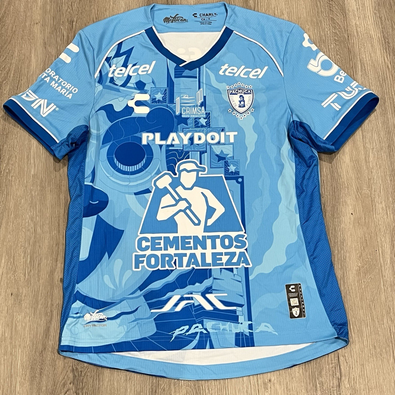 Club Pachuca Away Soccer Jersey Men’s Size Small Blue La Liga Football