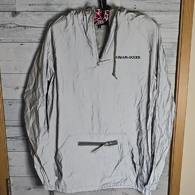 Stadium Goods International Reflective Gray Pullover Windbreaker Jacket Size S