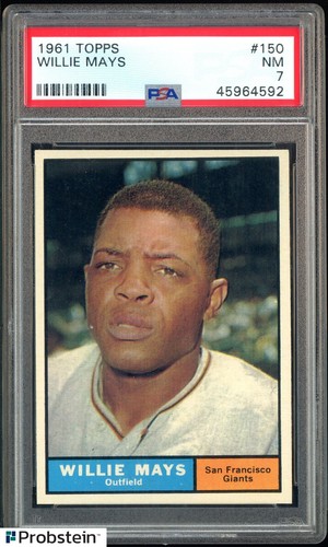 1961 Topps #150 Willie Mays San Francisco Giants HOF PSA 7 NM PWCC-E TOP 15%