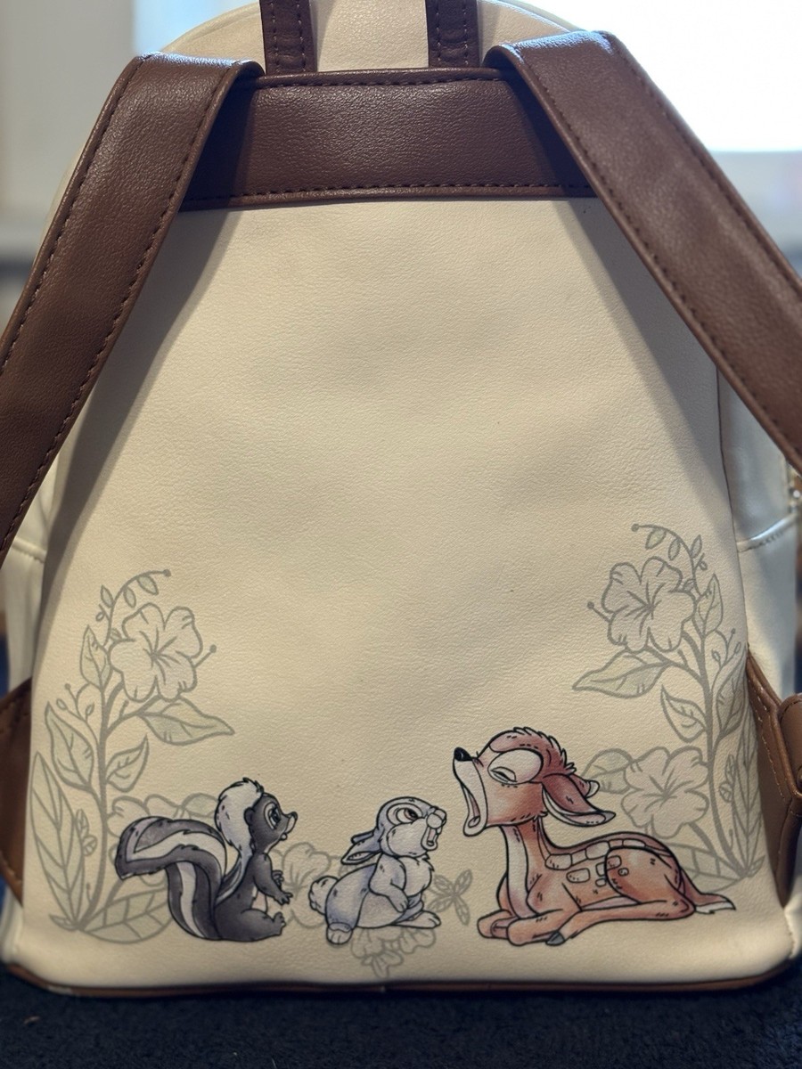 Loungefly Cream Bambi Floral Mini Backpack with Gold Hardware Loungefly Disney Bambi Floral Mini Backpack - BoxLunch  main image 3